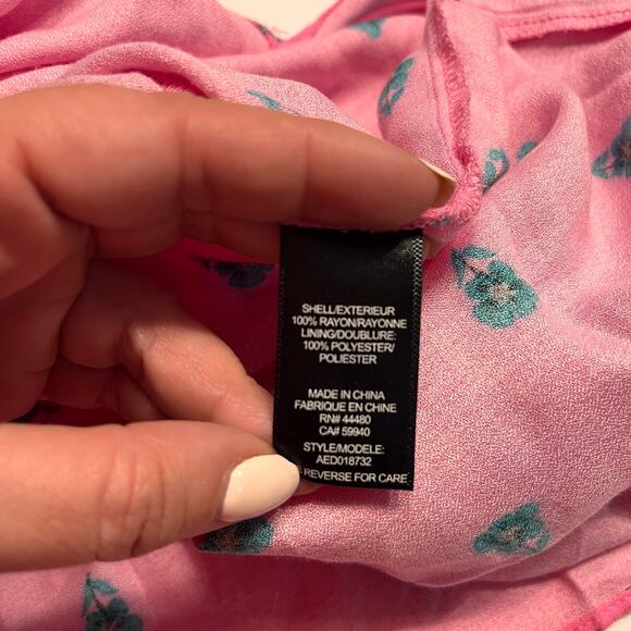 NEW AFRM Chic Pink With Polka Dots And Smocked Waist Midi Dress Size Small/P - Picture 8 of 11